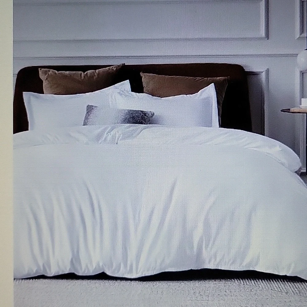 Bedsure bright white 3 piece duvet cover set Queen 90x90